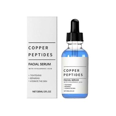 Bakır Peptitleri Yüz Serumu - GHK-Cu ve Hyaluronik Asit Yaşlanma Karşıtı Yüz Serumu İnce Çizgileri Azaltır & Cilt Elastikiyeti, Sıkılaştırma, Onarma, Yatıştırma İçin