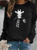 Women's Giraffe Animal Round Neck Hoodie