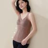 Kış Kadın Termal Yelek Göğüs Pedleri Dikişsiz Dantel V Yaka Hızlı Sıcaklık Kilit Isıtma Slim Fit Elastik Kolsuz İç Giyim Alt Tank Top