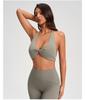 European & American V-neck Halter Backless Wire-free Sports Bra YG-1005
