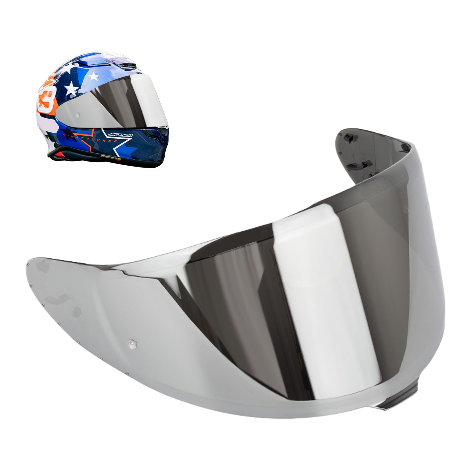 

DODOGOD Шлем-щиток с линзой, поглощающей УФ-излучение, совместимый со шлемами Z8 X15 RF1400 NXR2, визор CWR-F2 с защитой от запотевания Z-8 X-15 (Серебряный)