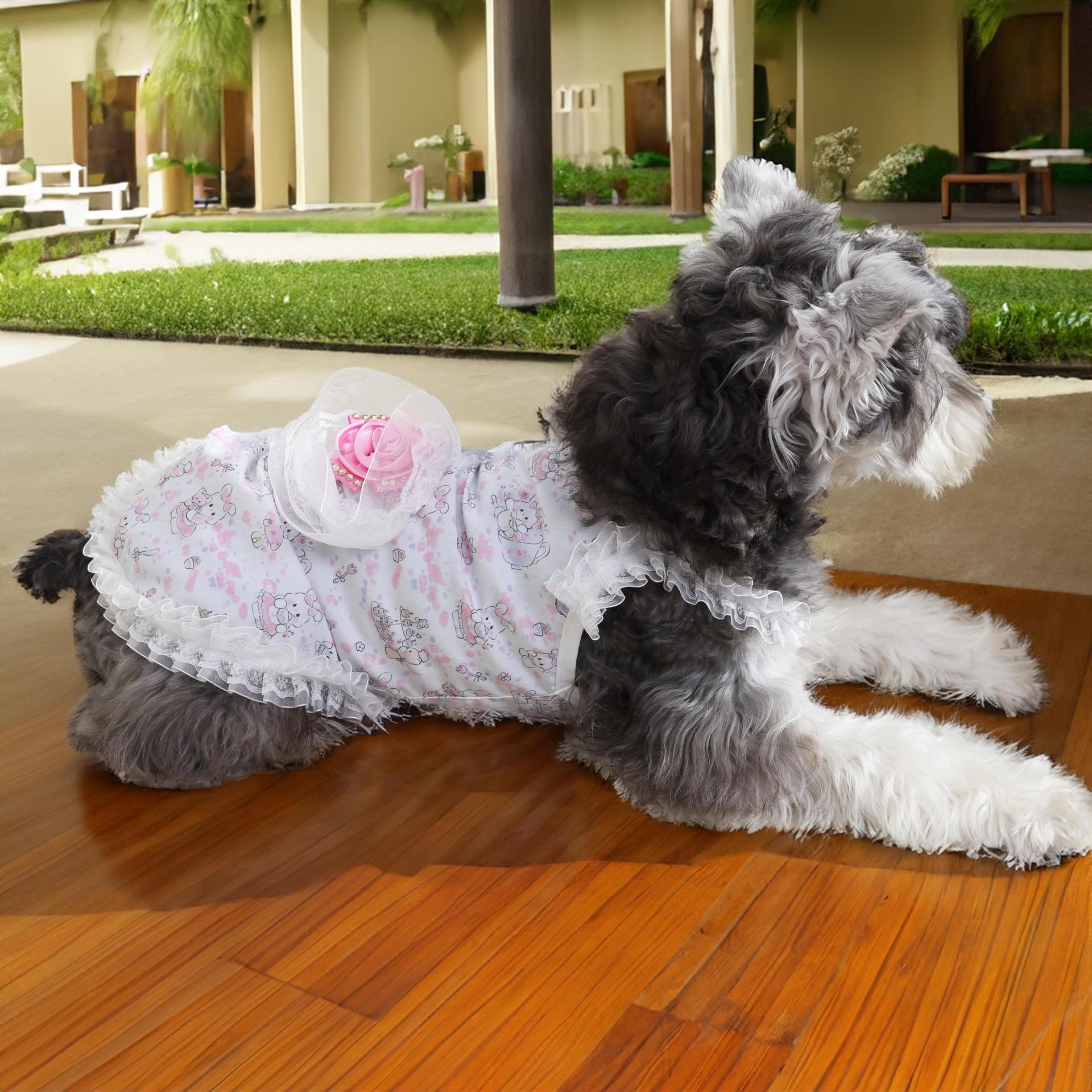 

Summer thin lace suspender pet clothes dog cat cute vest than bear dog clothes manufacturer XL зелений