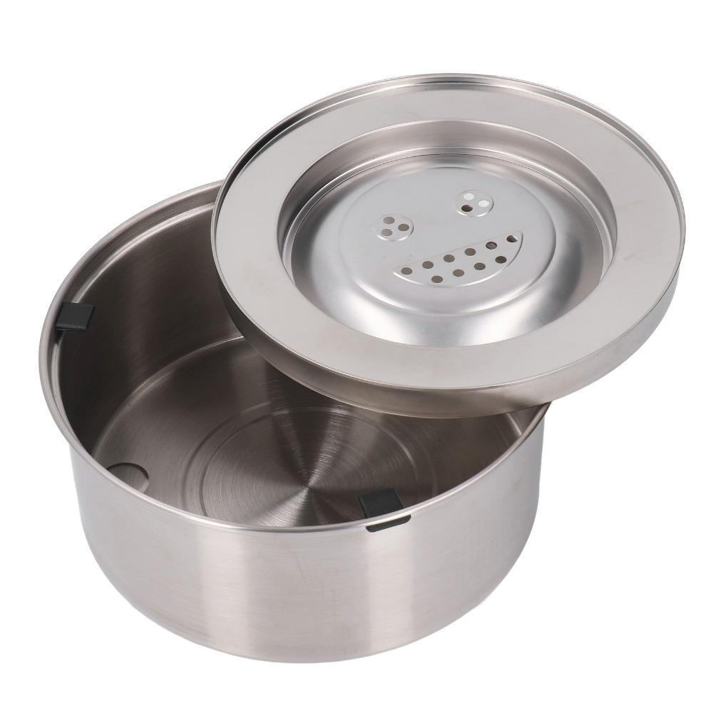 Food Safe Metal Floating Dog Bowl Anti Splash Large Capacity Stainless Steel Pet Bowl Round Shaped Anti Overflow