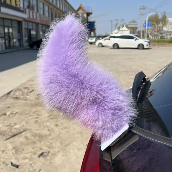 Faux Fur Electric Wagging Tail for Car, Remote Control Moving Tail Decoration, Rechargeable Detachable Auto Accessory for Anime Cosplay