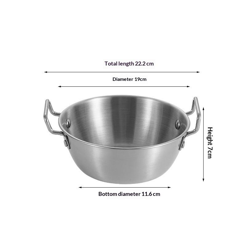 New 1pc 304 Stainless Steel Instant Noodle Bowl Korean Rice Wine Bowl With Handle Salad Snack And Fries Bowl
