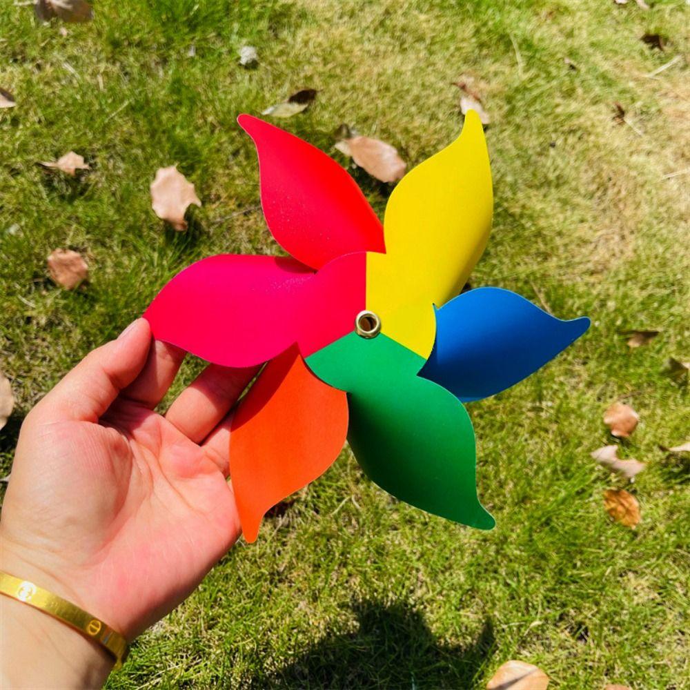10pcs Handmade Striped Circular Wire Rope Windmill Colorful Suspension Windmill Yard and Garden