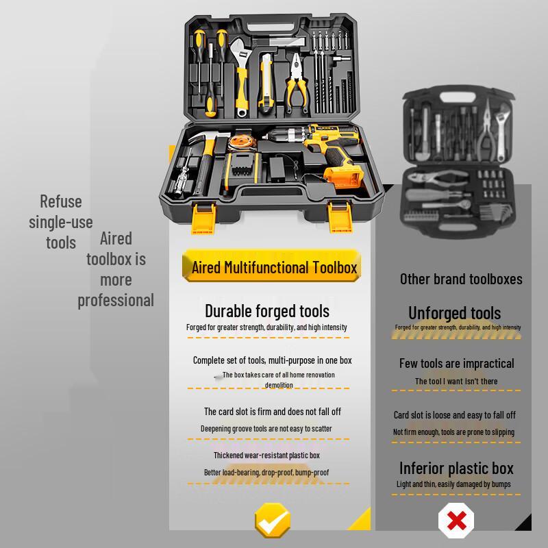 Airedi 21V Cordless Drill & Screwdriver Tool Kit CN Plug (adapter Included)