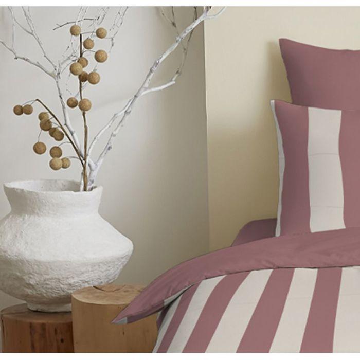 Pack complet housse de couette réversible pour lit 90 x 190 cm Deauville pourpre