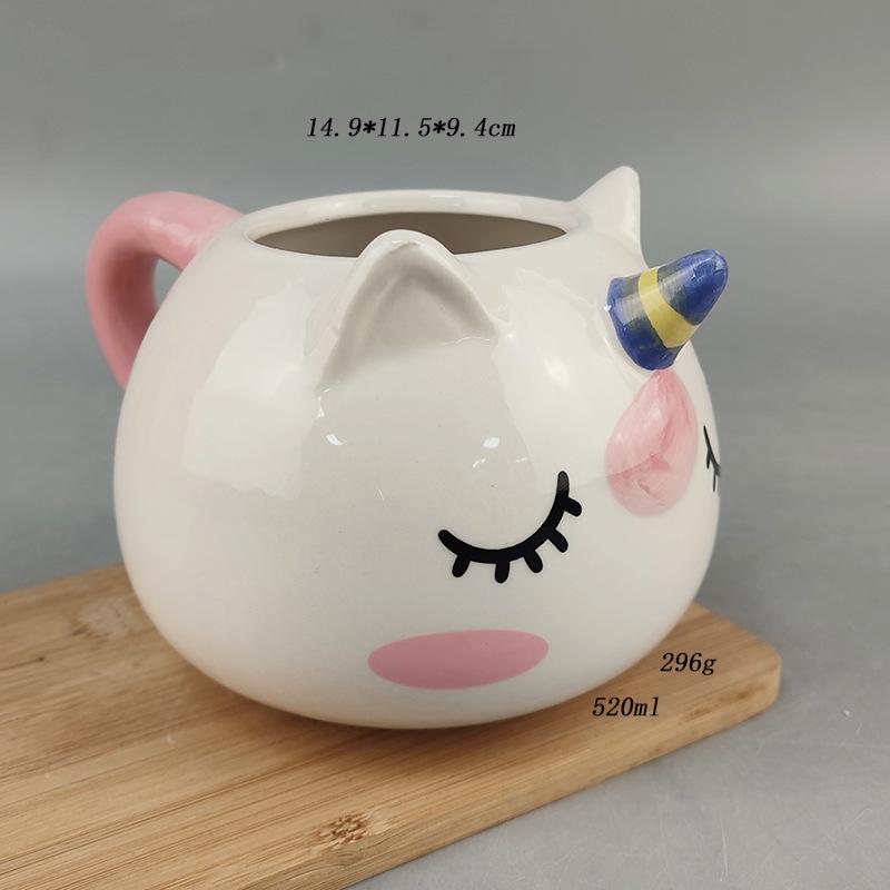 

Creative Unicorn Ceramic Mug Animal Shaped Cup Birthday Gift Water Cup Craft Gift 501-600ml