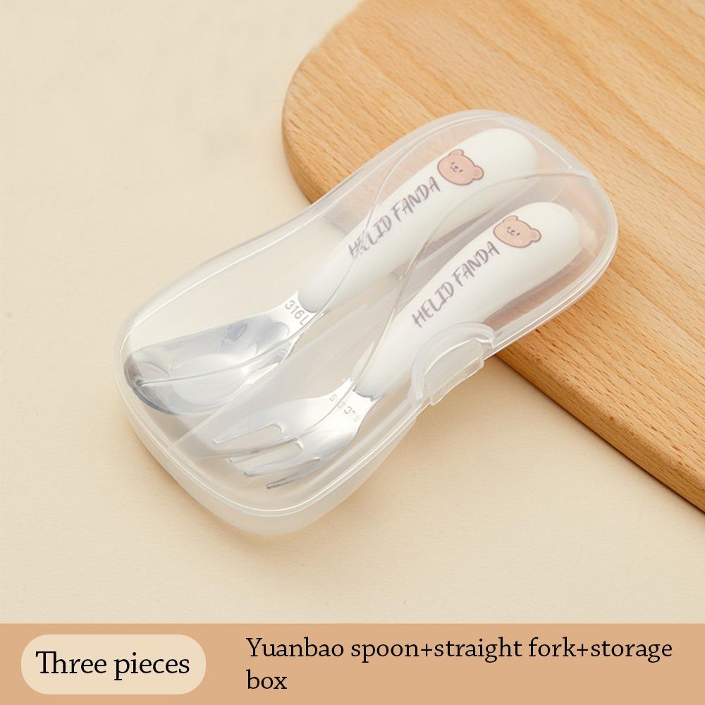 

2/3 шт. Креативный набор детской посуды из нержавеющей стали, Портативный набор для пикника и ужина, Мультяшный набор для улицы, Набор палочек для еды, вилок и ложек