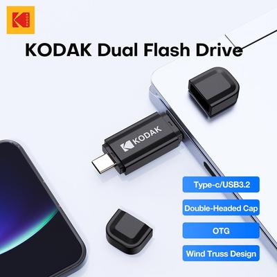 Kodak K143D USB Flash Drive Type C 32GB/64GB/128GB/256GB USB3.2 Pendrive High Speed Dual Memory Stick For Smartphone Laptop