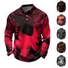 Men's Long Sleeve Golf Polo Shirt Quick Dry Mesh Fabric Casual Fit Halloween Print Breathable Lightweight Sports Top