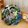 Gaston Lagaffe Winddichter Automatischer 8-Rippen Faltbarer Regenschirm Tragbarer Outdoor Sonnenschirm