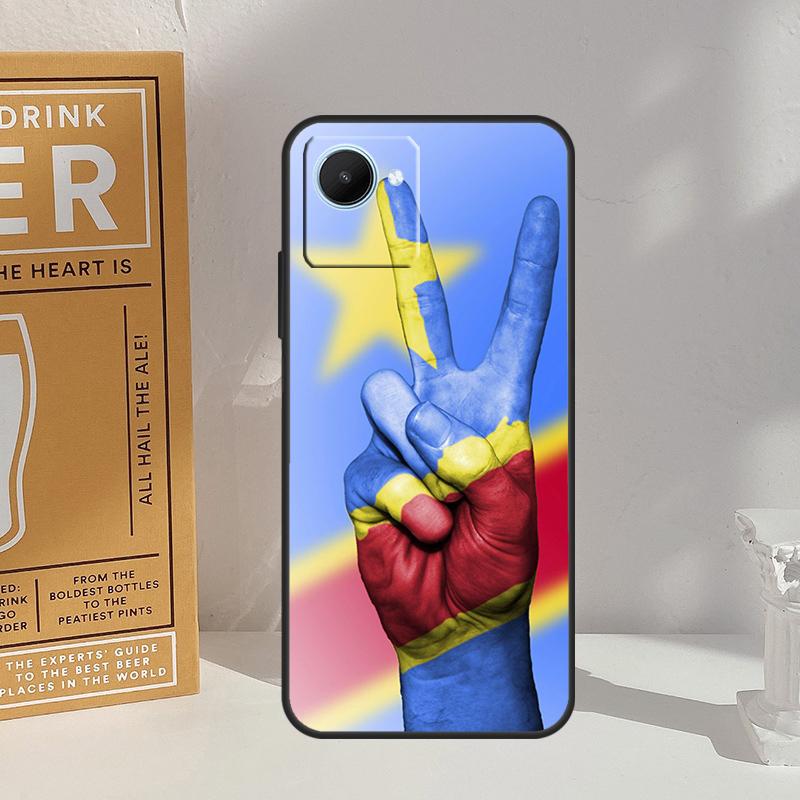 Congo Democratic Republic Flag For Realme GT 6 6T 5 GT7 Pro C67 C75 C61 C55 C53 C51 C21Y C25S 10 11 12 13 14 Pro Plus Case