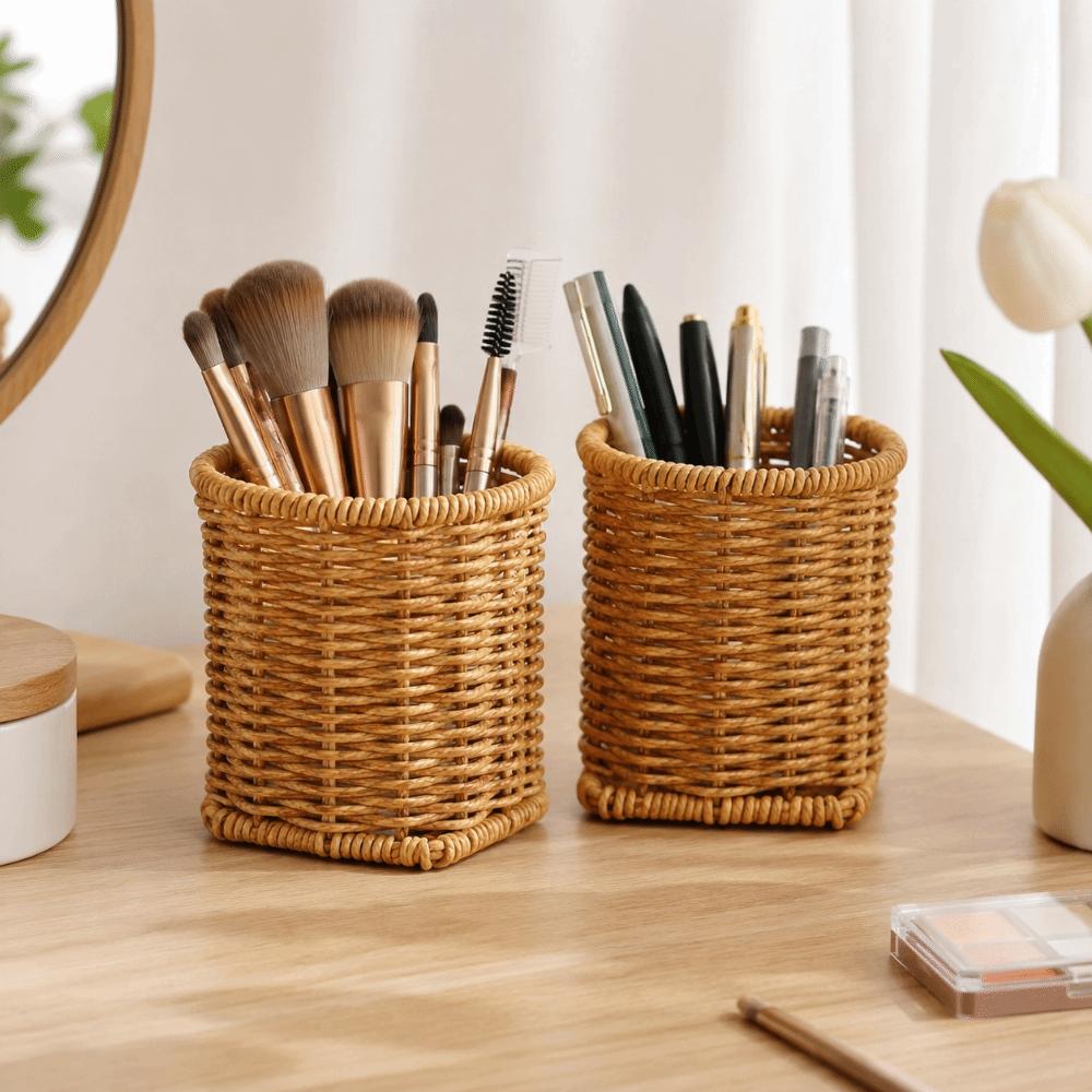 Simple Tableware Storage Container Rustic Style Fork Chopsticks Rack Office Use