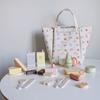 Wooden Ins Macaron Fruit and Vegetable Bread Kitchenware Cutting Le Set Simulation Picnic Bag Outdoor Parent-Child Toys