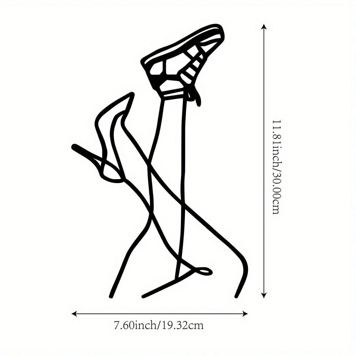 

Modern Metal Silhouette Wall Art Abstract Wire Sculpture 11.81 Inch Indoor Outdoor Decor Mural for Living Room Balcony Garden Fence 20x30