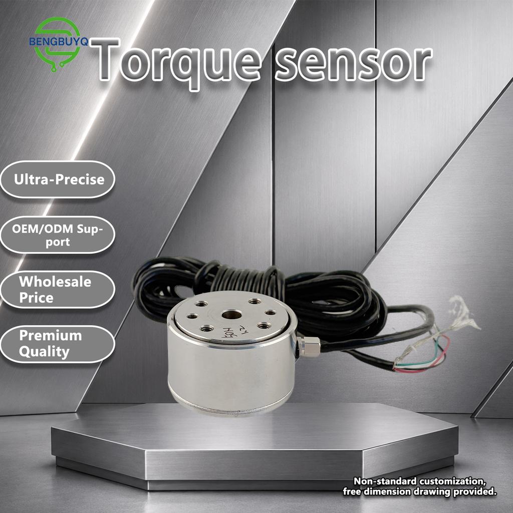 High Precision Static Torque Sensor Flange Mount Reaction Torque Transducer Force Gauge with Shielded Cable