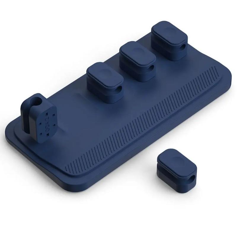 

Магнитный органайзер для проводов мыши, настольный зажим для кабеля, защитный зажим для сматывания шнура, самоклеящийся фиксированный держатель для USB-кабеля для зарядки синий