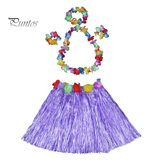 

Юбка-хула в гавайском стиле, комплект для девочек, ожерелье-гирлянда, браслет, юбка-хула, костюм на Хэллоуин, танцевальный костюм, юбка-трава фиолетовый