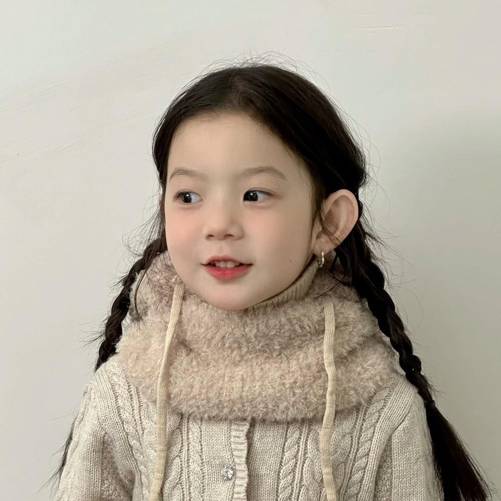 Thickened Hooded Scarf Hat Fluffy Neck Warmer Hat Dog Ear Cap Kids Winter Beanie Toddlers