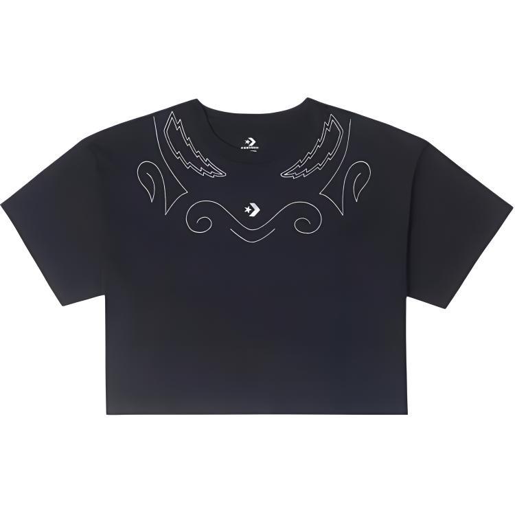 (WMNS) Converse Proud To Be Oversized Cropped T-Shirt Asia Sizing Black Women s 10027209-A01 XL