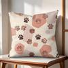 Paw Pattren Cushion Cover Natural Linen Organic Fabric DoubleSided Printing Couch Pillow Covers Home Decor