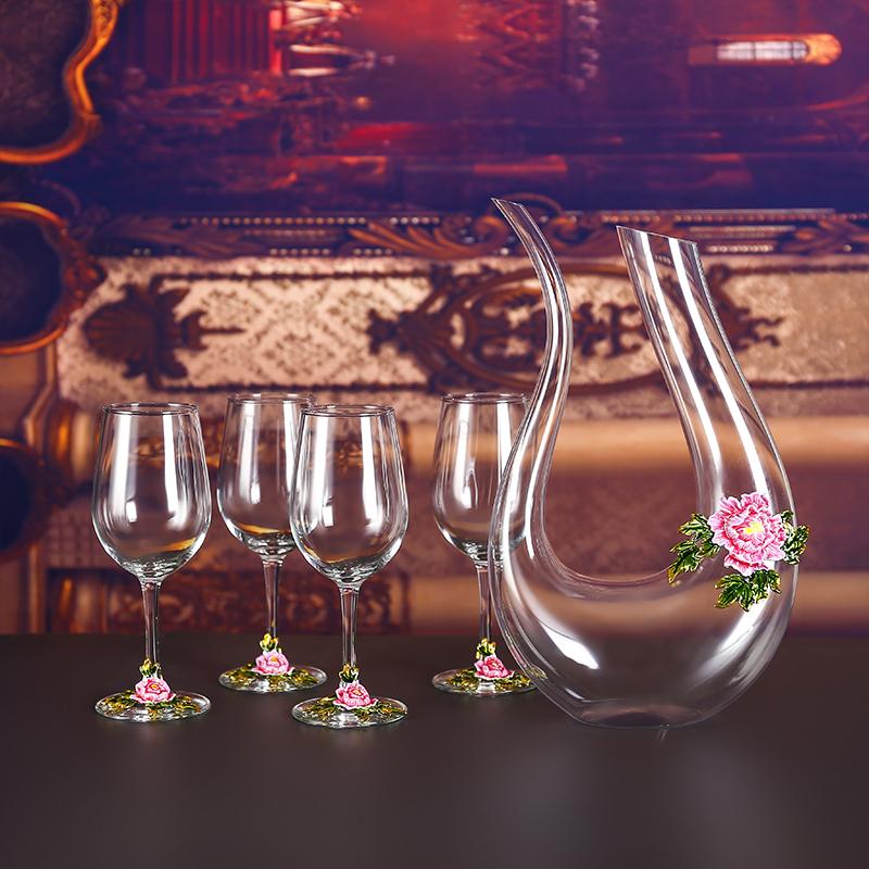 Goblet Red Wine Glass Set Crystal Glass Goblet Wine Decanter Flagon Wine Dispenser Barware Bar Sets Wine Set Exquisite Gifts