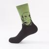 Trendy Men's Mid-Calf Character Portrait Cotton Socks