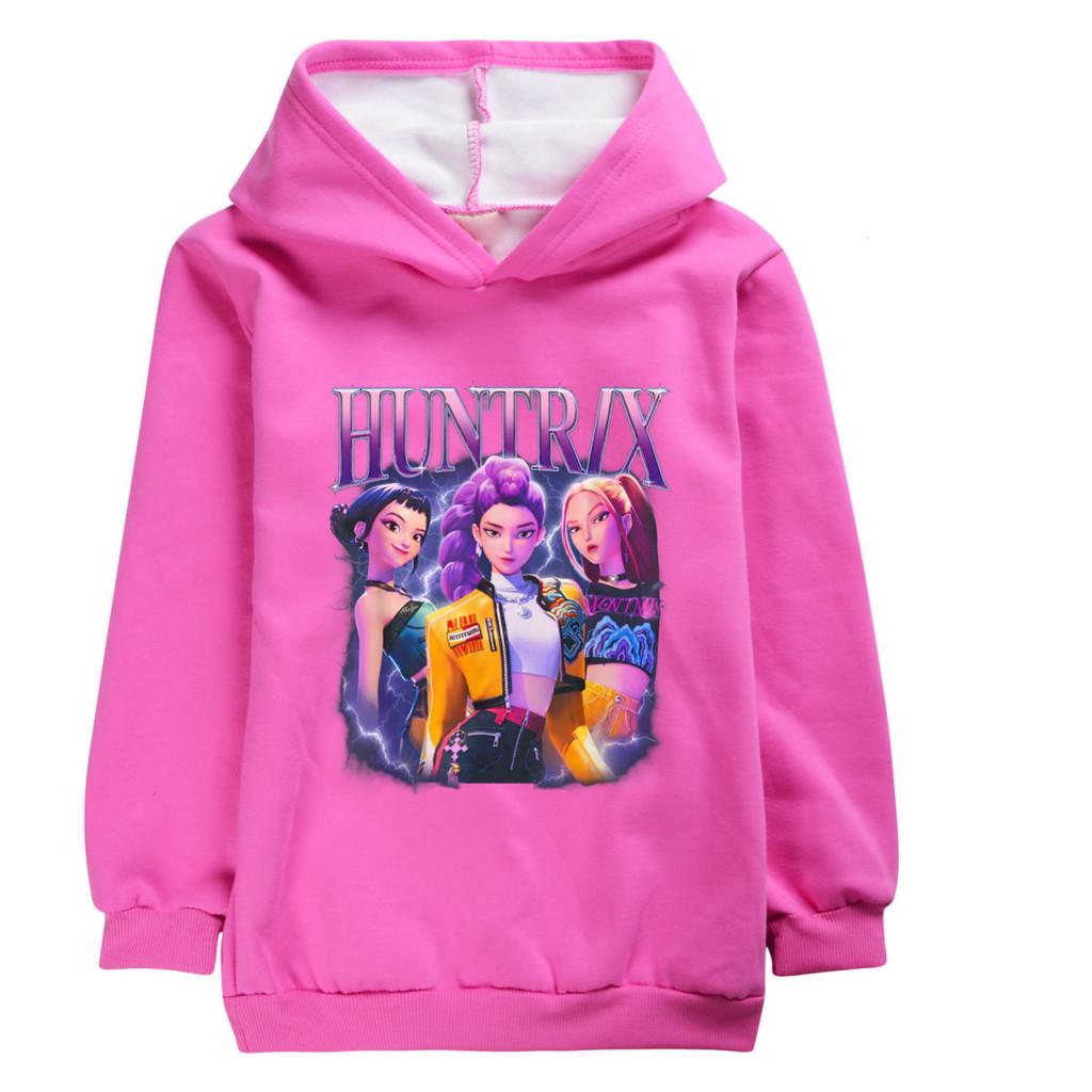 5050 Kids Girls Kpop Rumi Zoey Mira Print Hoodies Outerwear Long Sleeves Velvet Warm Winter Hoodie