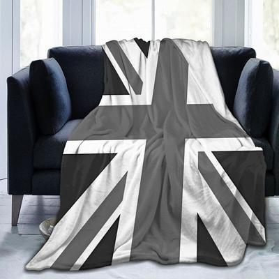 Custom Union Jack Flag Throw Blanket Ultra Soft Cozy Fleece Blankets Portable Lightweight Flannel Blanket for Bed Sofa