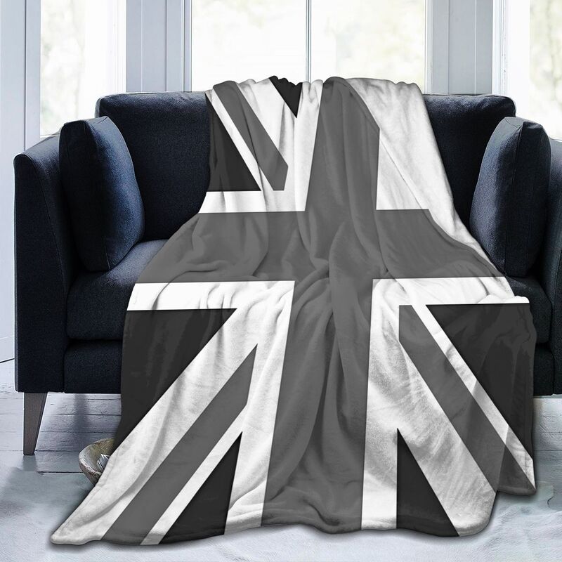 Textilien Unisex Coral Custom Union Jack Flag Throw Blanket Ultra Soft Cozy Fleece Blankets Portable Lightweight Flannel Blanket For Bed Sofa