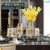Metal Transparent Glass Vases Modern Design Luxury Crystal Plant Pot Dried Flowers Living Room Jarrones Table Decoration