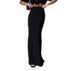 Dámská maxi sukně elastická s vysokým pasem boky zavinutá dlouhá sukně jednobarevná slim fit spodní sukně Oděvní doplňky