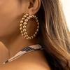 Big CCB Beads Hoop Earrings for Women Elegant Large Round Earrings 2026 Fashion Ear Jewelry Girls/Ladies Gifts