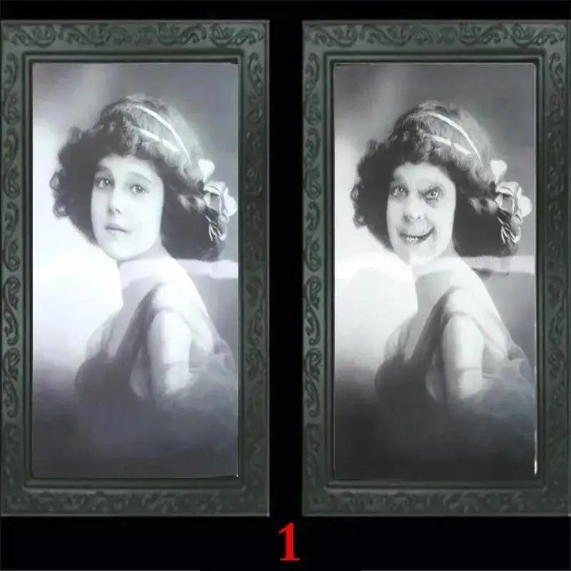Pretty 3D Changing Face Ghost Picture Frame Halloween Decoration Horror Craft Supplies Haunted House Party Decor Halloween Props