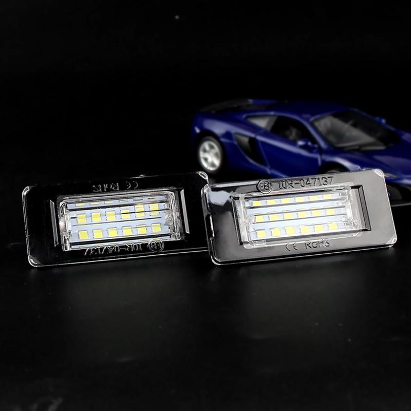 2PCS LED License Plate Lights Canbus For Mini Cooper R56 2007-2013 R57 2009-up R58 R59 11-up OEM:51132756227 Number Plate Lamps License Plate Lights