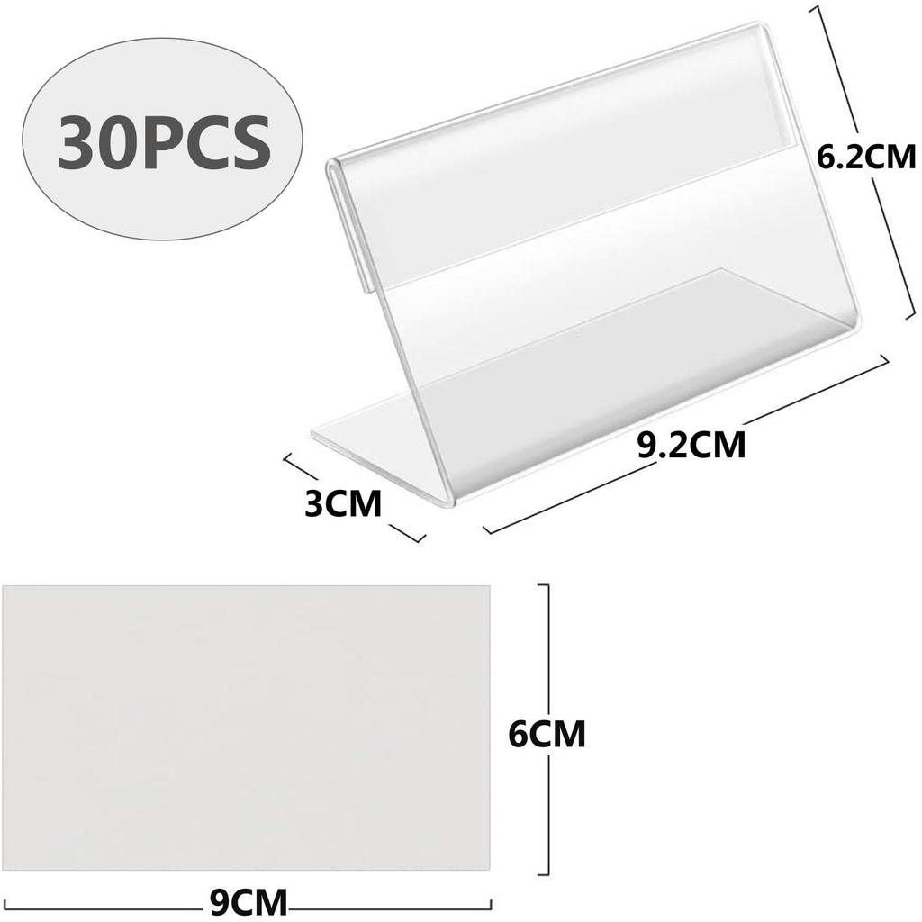 ZOUZJUN Pop Stand Card Holder Business Card Size 90x60mm Acrylic Stand Display Stand Transparent Acrylic Price Card Tag Name Card POP Advertising