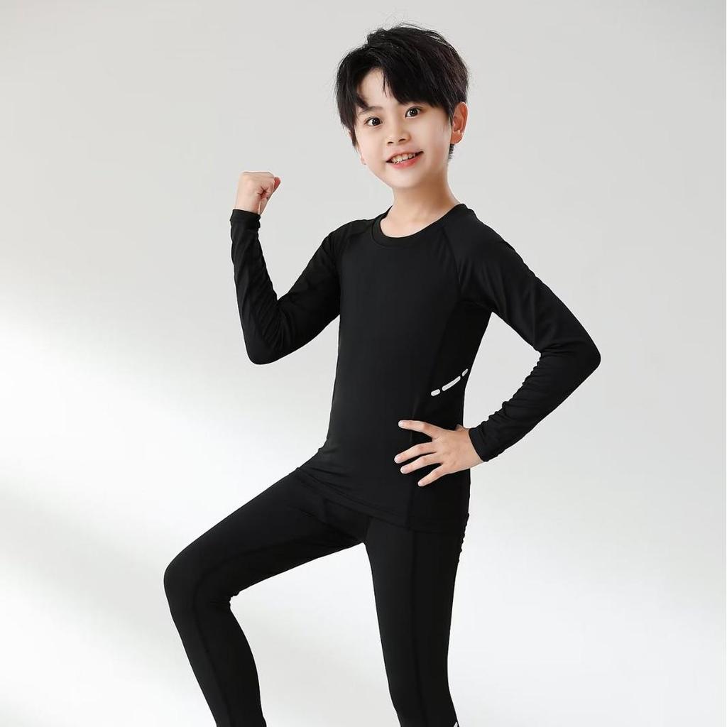 Quick-Drying Breathable Long Sleeve Training Set for Kids & Adults: Basketball, Football, Running Base Layer