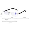 New Frameless Border Blue Reading Glasses Stall Glasses Men's Integrated Ultra-light Farsighted Glasses