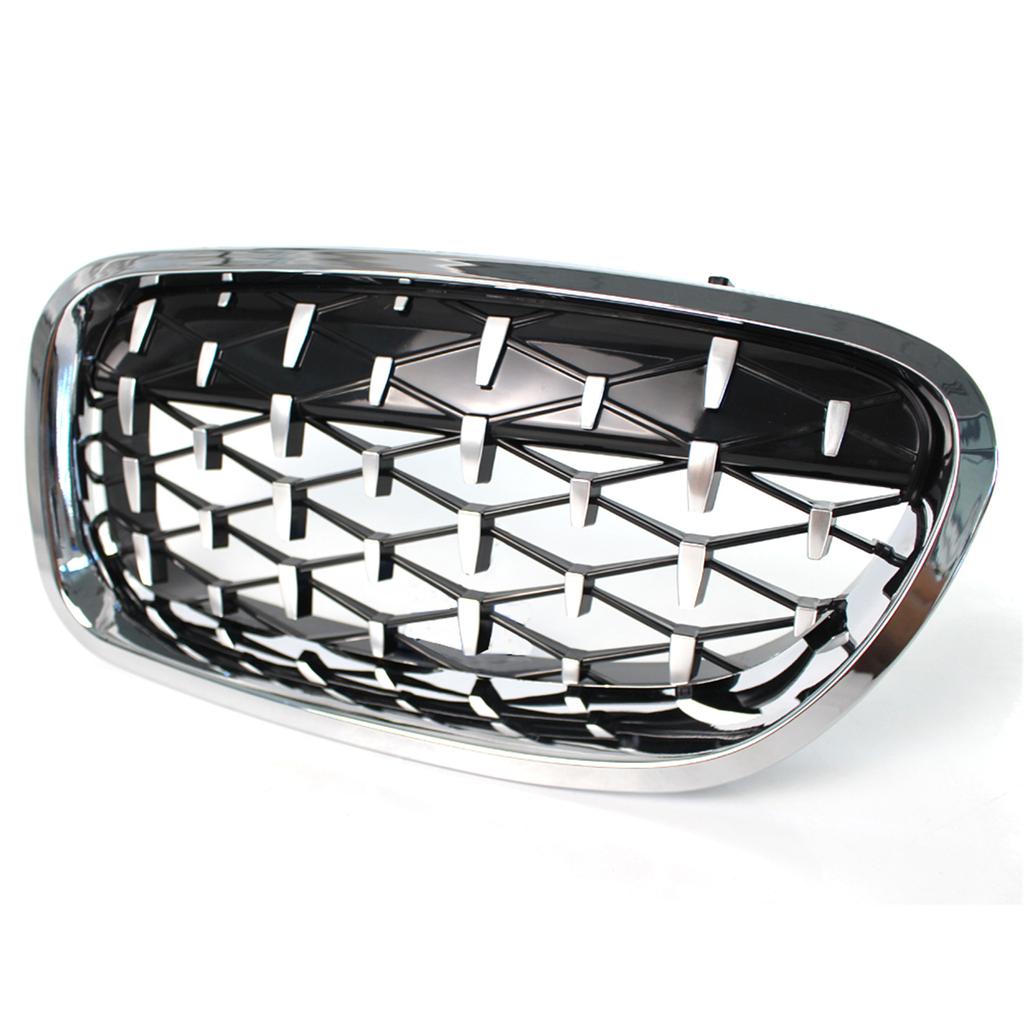 2PCS Car Front Bumper Grills Diamond Style Kidney Grilles Racing Grill For BMW 5 Series F10 F11 F18 M5 528i 530i 535i
