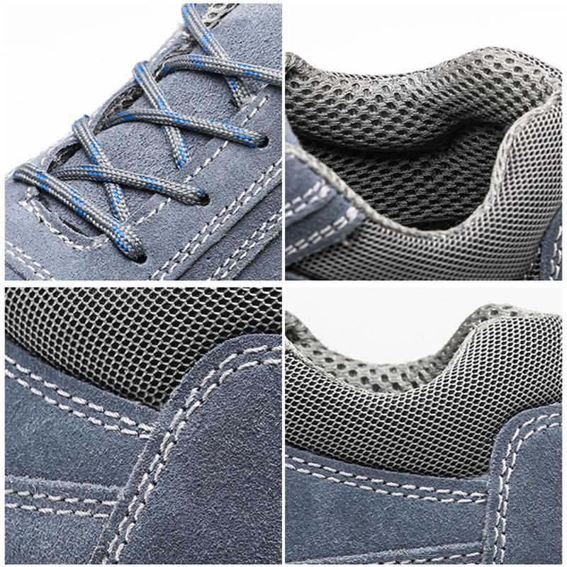 Oulylan Wear-resistant Antislip Work Shoes Steel Toe Anti Puncture Labor Footwear Low Top Welding Safety Boots For Men