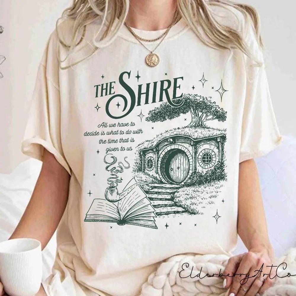 

The Shire LOTR Shirt Fantasy Book Lover Tee Funny Second Breakfast T-Shirt Hobbit Fan Gift 3XL