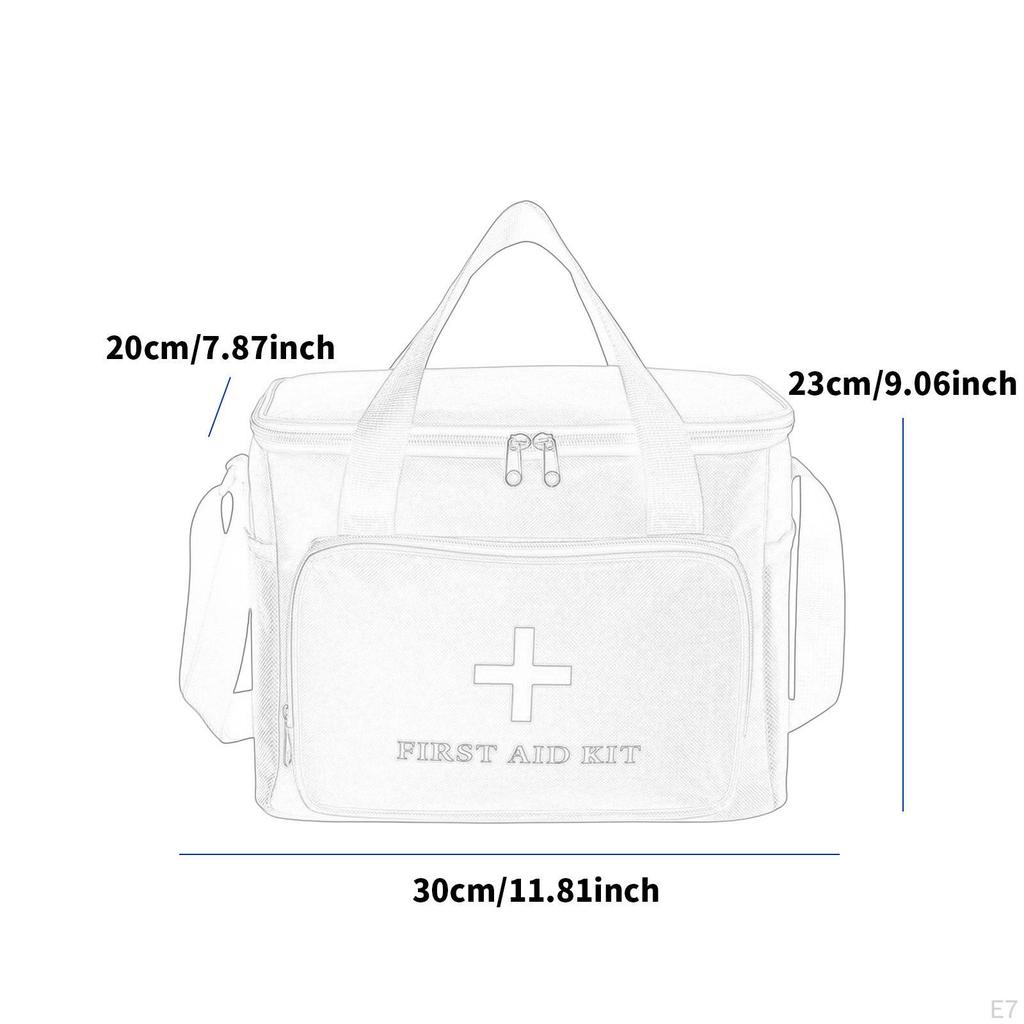 Empty First Aid Bag Emergency Medical Adjustable Shoulder Strap Multipurpose Multi Pockets