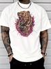 Unisex Summer Cotton Short Sleeve T Shirt Fierce Grizzly Bear Rip Hole Print Crew Neck Casual Wild Animal Street Fashion Male Tee