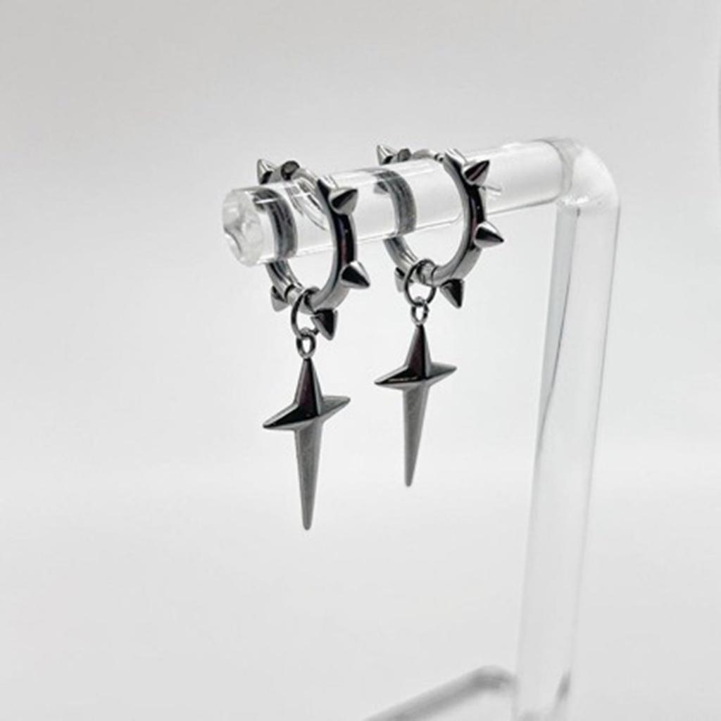 Stainless Steel Ear Rings Unique and Personalized Crucifix Pendant Earrings Adornment Delicate Cone Adorned Ear Rings