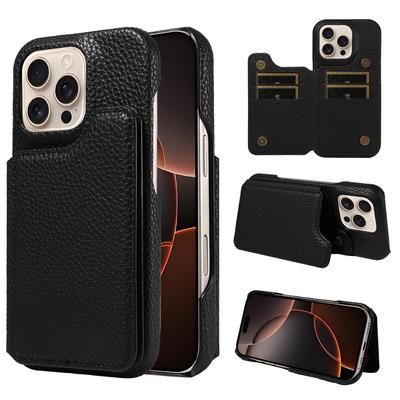 Fashion Anti-fall Anti-theft Faux Leather Phone Case for IPhone16 15 14 13 12 11 7 8 Series Multi-card Slot, Bracket Function