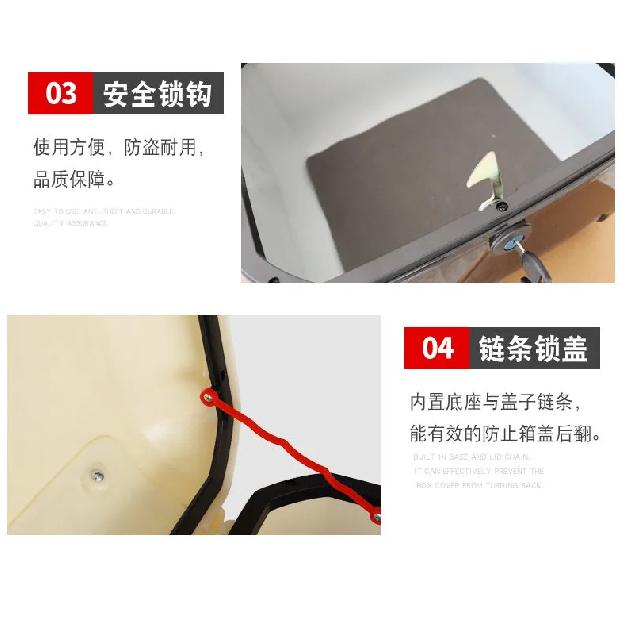 NEW Motorcycle Tour Tail Box Scooter Trunk Luggage Top Lock Storage Carrier Case with Soft Backrest and Quick-Release System
