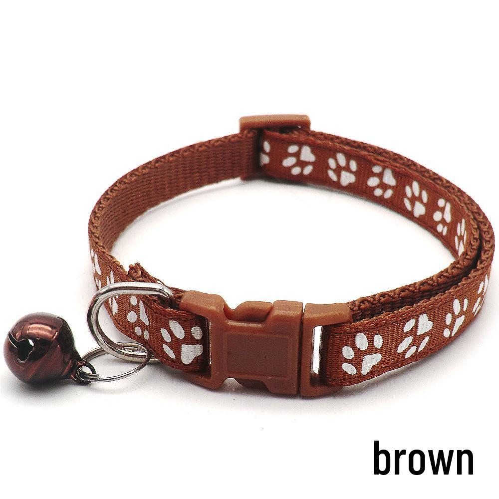 Adjustable Safety Pet Collar with Bell and Dog Paw Pattern for Cats & Dogs