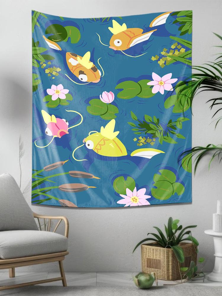 Яркий гобелен с рыбами кои Декор для гостиной 74x94cm(29x37in)
